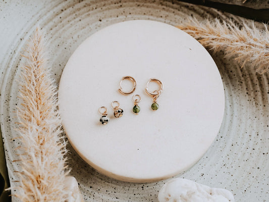 Gold Minimalist Charm Hoops