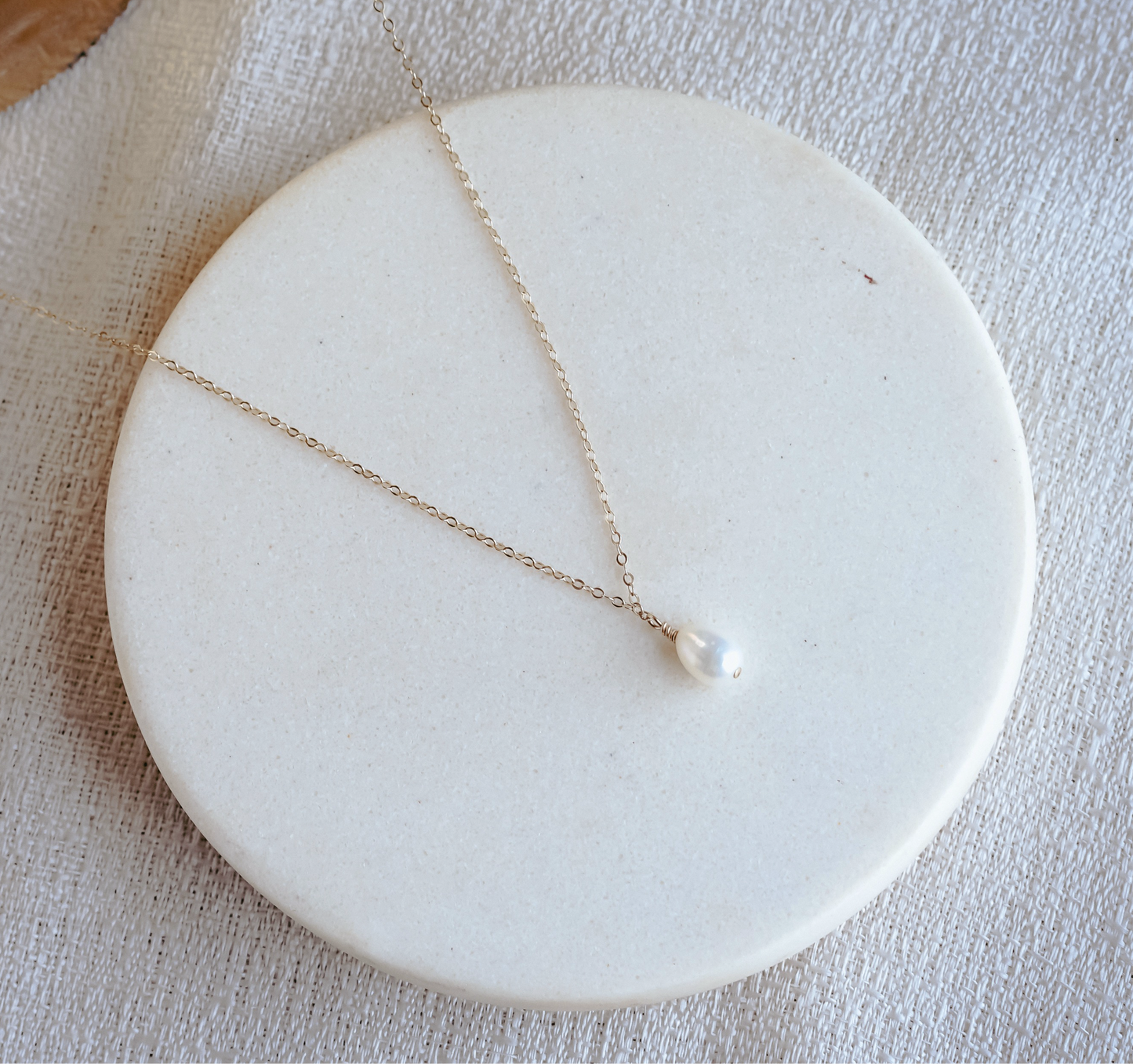 14k Gold Filled Simple Pearl Necklace June Birthday | Bridal Jewelry