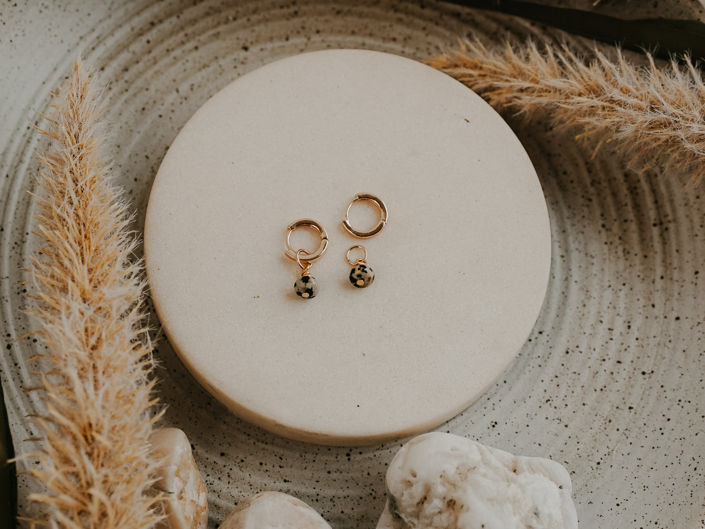 Gold Minimalist Charm Hoops