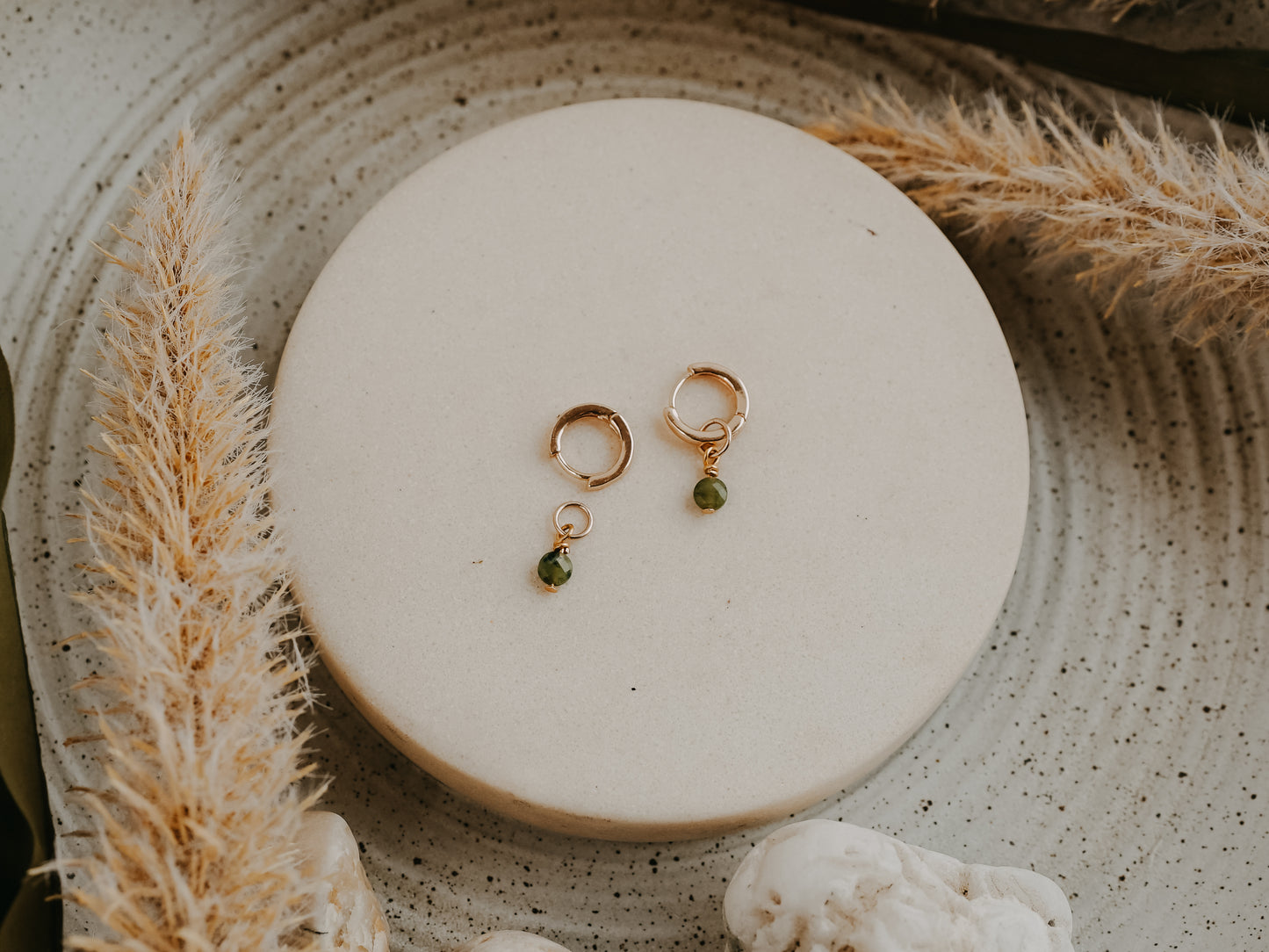 Gold Minimalist Charm Hoops