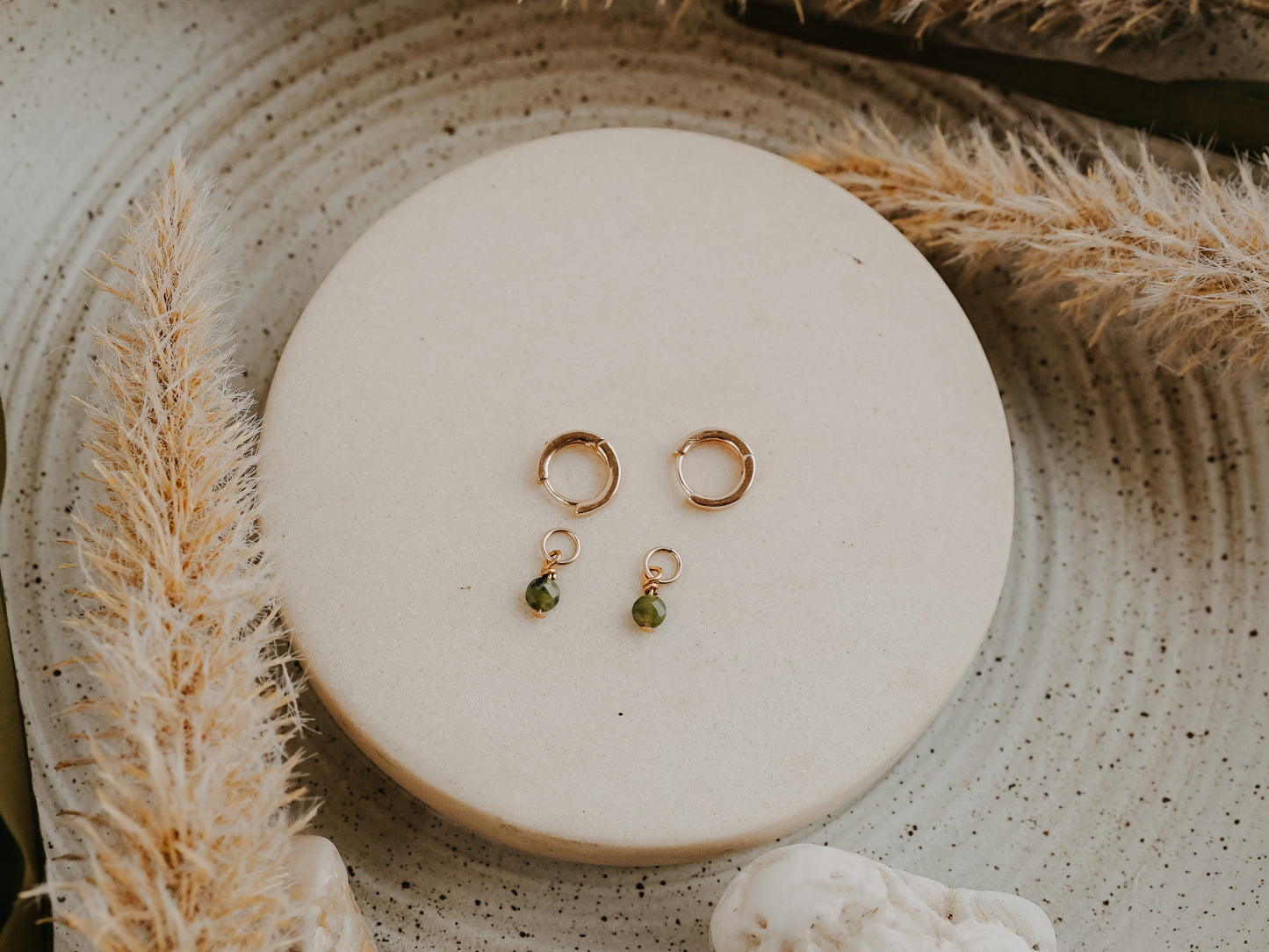 Gold Minimalist Charm Hoops