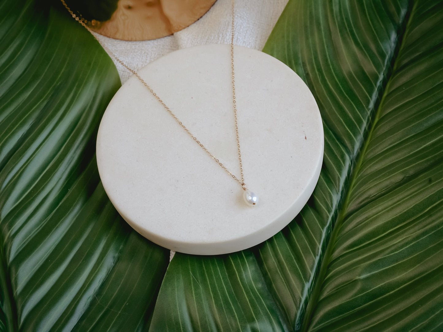 14k Gold Filled Simple Pearl Necklace June Birthday | Bridal Jewelry